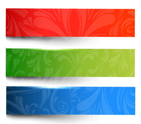 Abstract header on different colorful floral vectorのイラスト素材