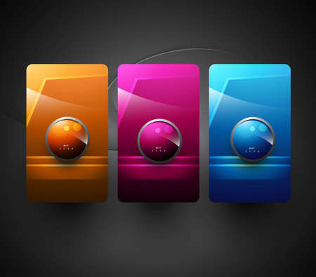 Three style new element with text  web icon  prestation vector のイラスト素材