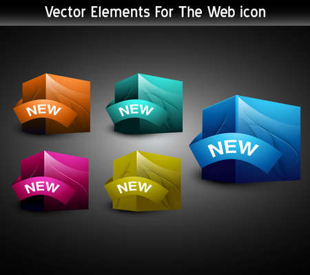 abstract 3d with many colors shiny box vector designのイラスト素材