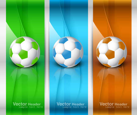 abstract colorful football banners set designのイラスト素材