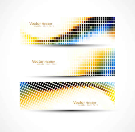 new set of four header illustrationのイラスト素材