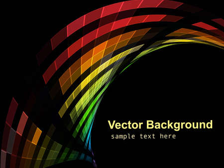 Colorful mosaic black background swirl illustrationのイラスト素材