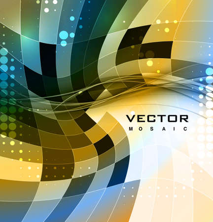 Abstract mosaic swirl wave backgroundのイラスト素材
