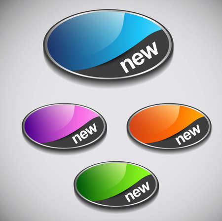 new shiny beautiful collection of four icon illustrationのイラスト素材