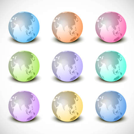 new shiny colorful Glass Earth Collection vectorのイラスト素材