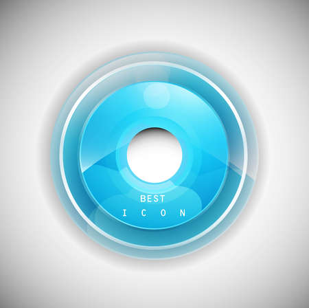 new shiny beautiful blue vector icon illustrationのイラスト素材