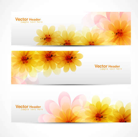 Beautiful Flower background brochure vector template header setのイラスト素材