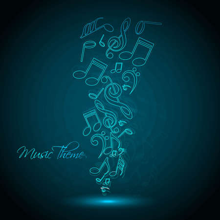 Abstract background with music shiny colorful notes designのイラスト素材