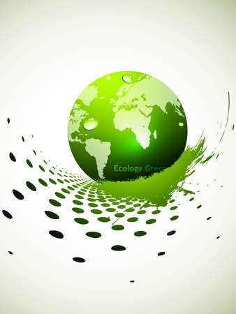 abstract colorful green glossy globe Vector backgroundのイラスト素材