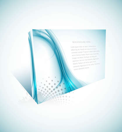 new blue shiny wave box composition vector illustrationのイラスト素材