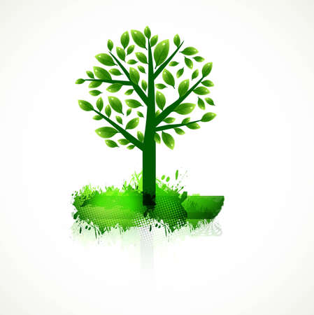 abstract colorful green tree for best design vectorのイラスト素材