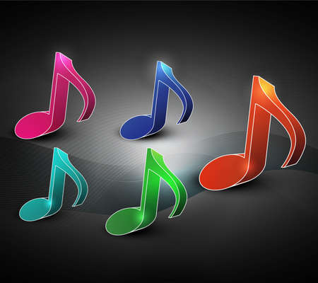 illustration is a abstract music notes with many colors backgroundのイラスト素材