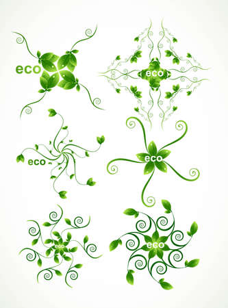 abstract Set of floral elements leaf for design のイラスト素材