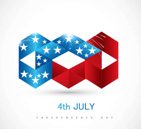 4th july american independence day icon white  background のイラスト素材