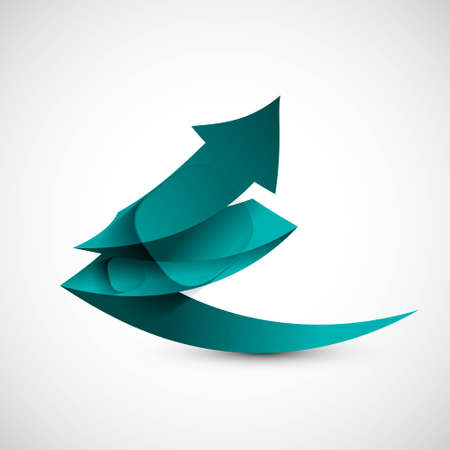 abstract blue colorful 3d arrow illustration vectorのイラスト素材