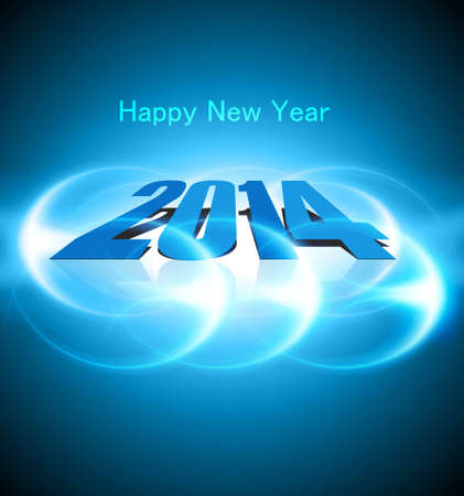 Happy new year 2014 blue colorful celebration designのイラスト素材