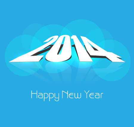 2014 Happy New Year fantastic blue colorful background のイラスト素材