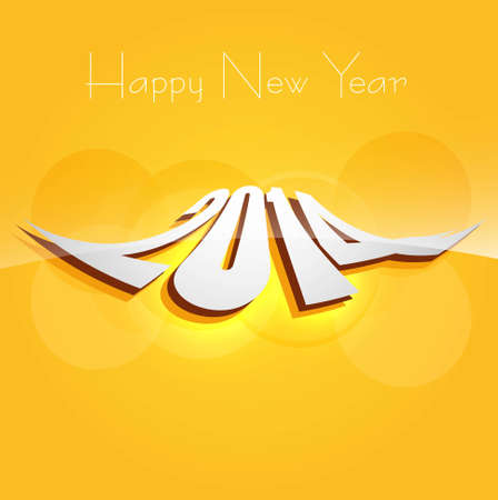 Beautiful 2014  celebration Happy New Year colorful background illustrationのイラスト素材