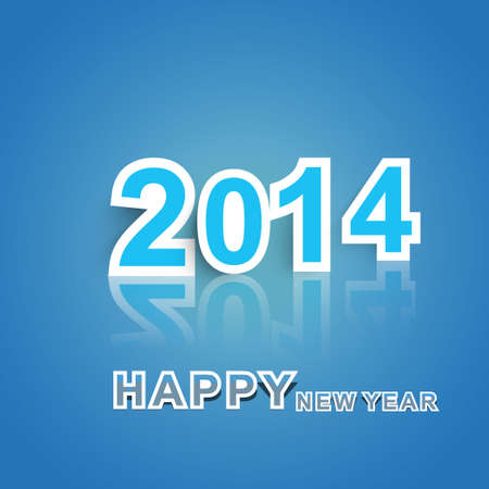 New year 2014 reflection blue colorful background vectorのイラスト素材
