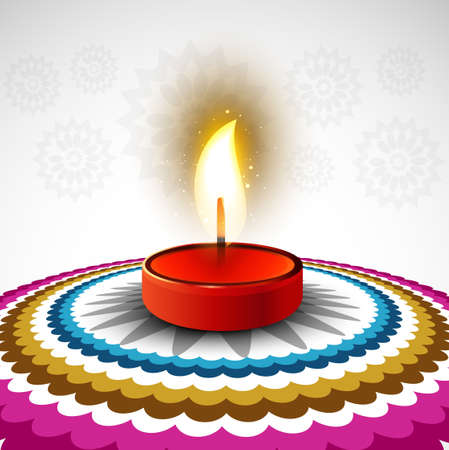Beautiful Happy diwali colorful rangoli designのイラスト素材