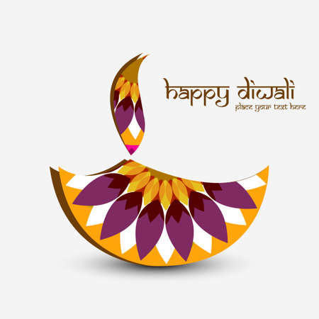 Beautiful diwali card artistic diya vector designのイラスト素材