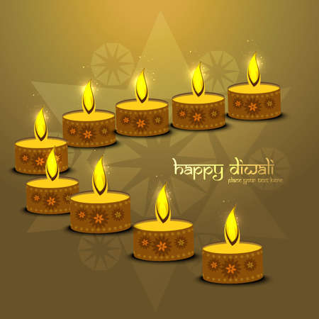 Beautiful religious diwali diya elements background vectorのイラスト素材