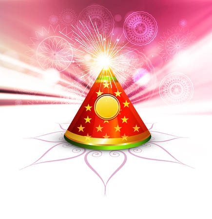 Beautiful diwali cracker colorful illustration background のイラスト素材