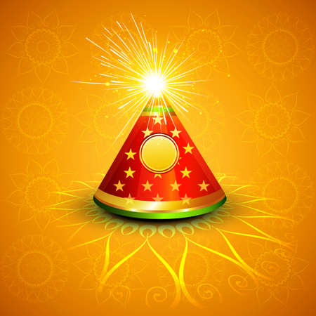 Vector celebration glowing diwali cracker colorful backgroundのイラスト素材
