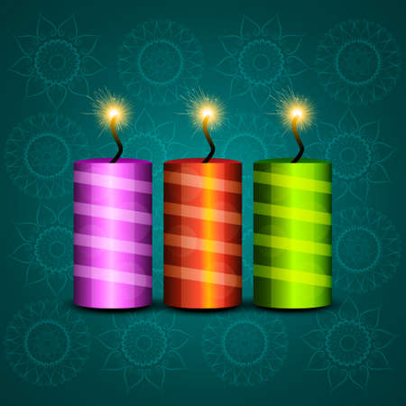 Beautiful celebration colorful diwali crackers festival background vectorのイラスト素材