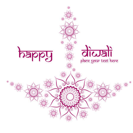 Beautiful decorative diwali diya artistic design vectorのイラスト素材