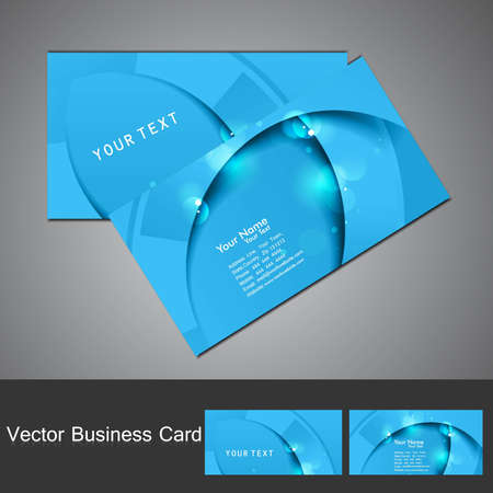 abstract blue colorful wave business card set design のイラスト素材