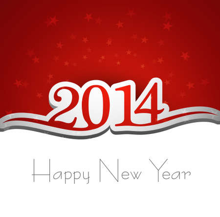 2014 Happy New Year greeting card colorful creative のイラスト素材