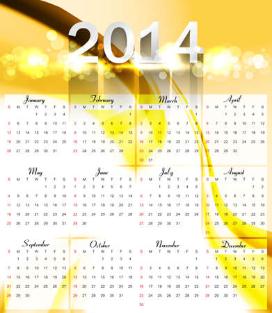 Calendar for 2014 colorful vector background  illustrationのイラスト素材