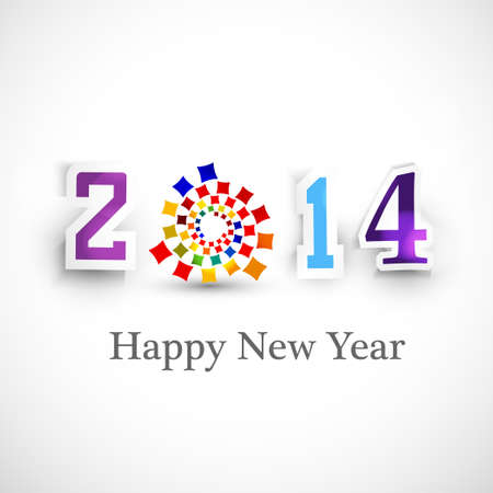 Happy new year creative 2014 celebration background vectorのイラスト素材