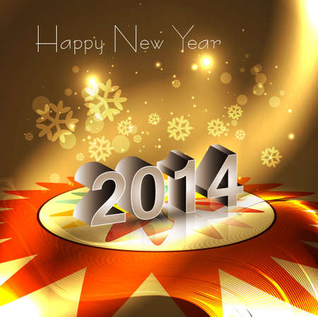 2014 happy New Year reflection Greeting card celebration background vectorのイラスト素材