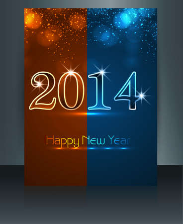 Fantastic new year 2014 colorful template brochure designのイラスト素材