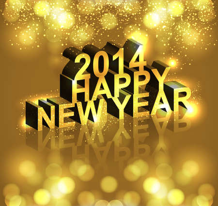 2014 new year text reflection card colorful のイラスト素材