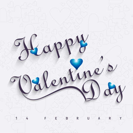 Beautiful Happy Valentine's day card heart with lettering text designのイラスト素材