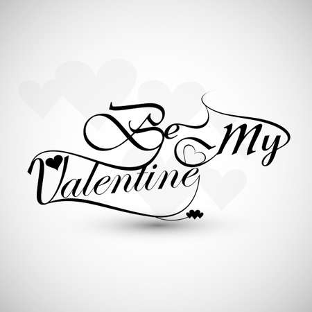 Beautiful text Be my Valentine's day card of lettering illustration のイラスト素材