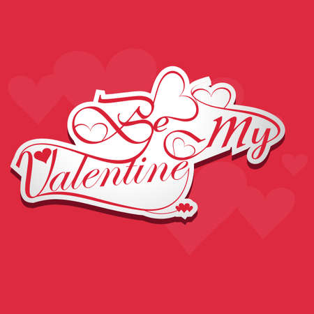 calligraphic be my valentine headline stylish text colorful vectorのイラスト素材