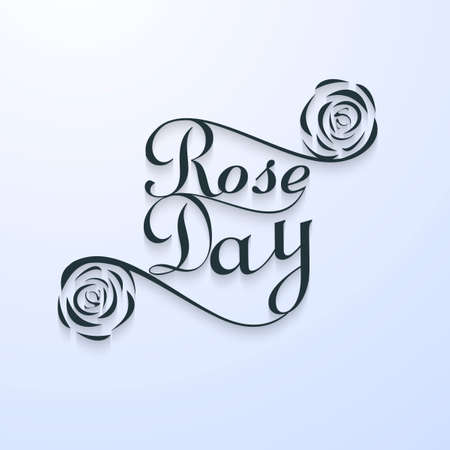 Beautiful Rose day typography text for valentine week vector illustrationのイラスト素材