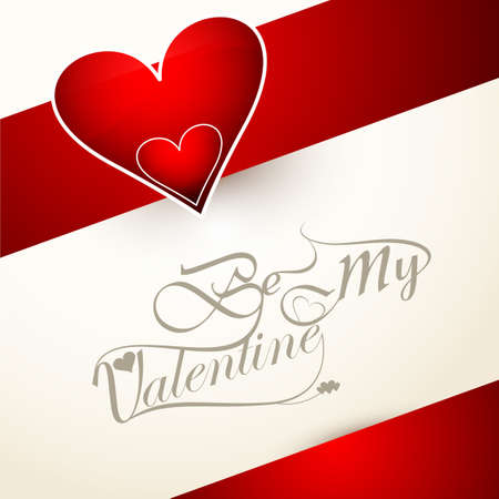 Beautiful heart be my valentine's day card calligraphy font design vectorのイラスト素材