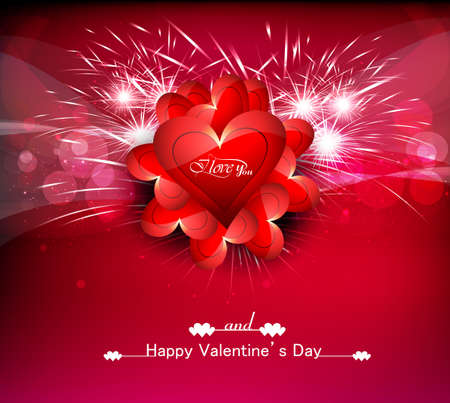 Greeting card Valentines day hearts colorful background for wedding invitation card vector のイラスト素材