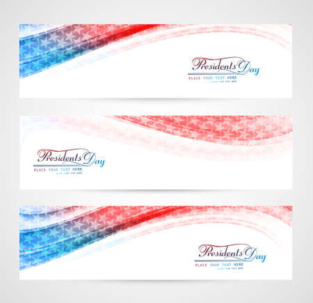 United States of America in President Day for beautiful wave header set vector illustrationのイラスト素材
