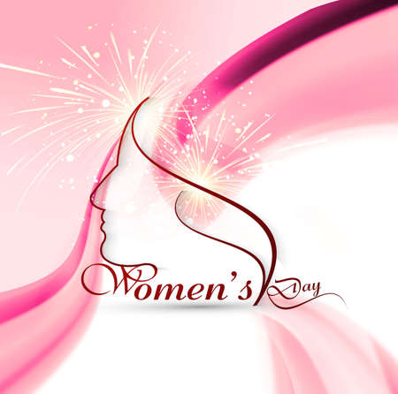 Elegant colorful card with beautiful wave design of women's day.  のイラスト素材