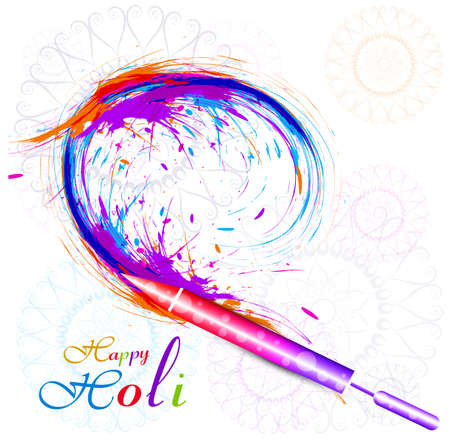 Beautiful holi pichkari colorful festival vector background illustrationのイラスト素材