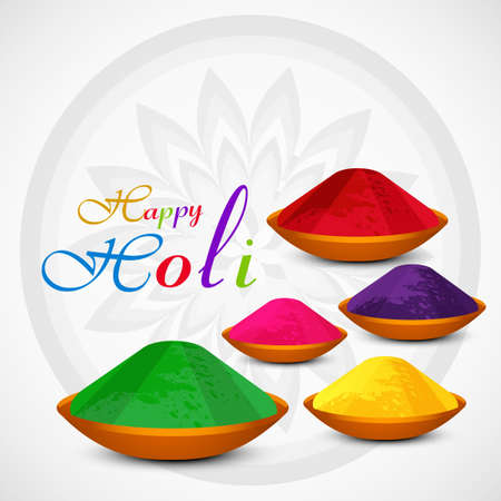 Gulal holi powder colorful celebration card illustration vectorのイラスト素材