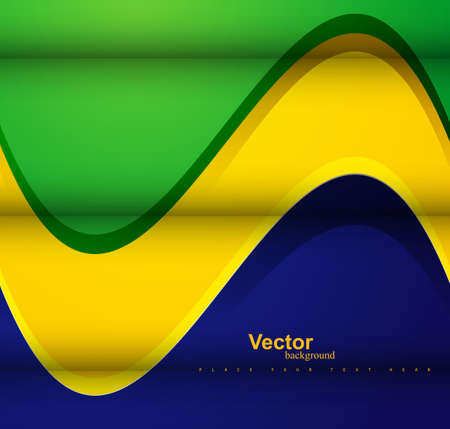 Beautiful Wave Brazil flag concept colorful background vectorのイラスト素材