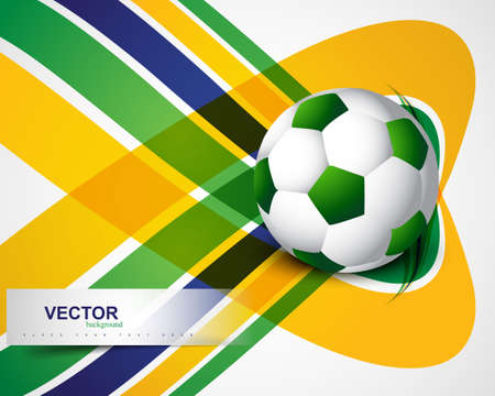 Beautiful Brazil flag concept wave colorful Soccer background vectorのイラスト素材