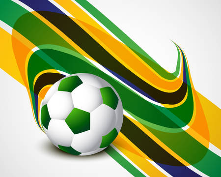 Brazil flag concept stylish wave Soccer background colorful vectorのイラスト素材